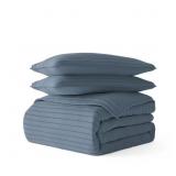 ALL SEASON 3-PCS DUSK BLUE MICROFIBER KING/CAL KIN