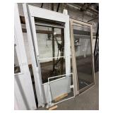 80 X 35 WHITE ALUMINUM STORM DOOR WITH RETRACTABLE