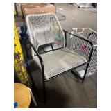 METAL BLACK AND GREY ROCKING PATIO CHAIRS