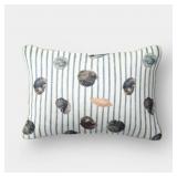 20"X14" SHELL STRIPED OUTDOOR PATIO LUMBAR PILLOW