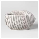 MEDIUM SHELL CERAMIC PLANTER 6.7"X8.7" WHITE - THR