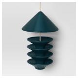 CERAMIC MATTE TRAY BIRD FEEDER 11.22" TEAL - THRES