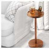 22" ACACIA PEDESTAL DRINK TABLE FOR SMALL SPACES W