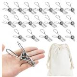 LARGE METAL CLOTHES PINS HEAVY DUTY (20 PACK), 3.4