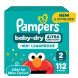PAMPERS BABY DRY BABY DIAPERS SIZE 2, 112 COUNT (S