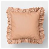 26"X26" EYELET RUFFLE OUTDOOR PATIO THROW PILLOW C