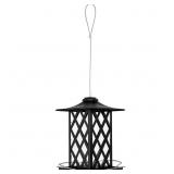 CONTEMPORARY LANTERN GAZEBO BIRD FEEDER, BLACK