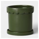 CERAMIC MODERN OUTDOOR PLANTER GREEN 8"X7.75" - TH
