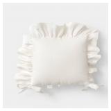18"X20" RUFFLE OUTDOOR PATIO SEAT CUSHION IVORY -
