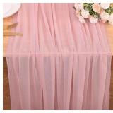 10FT DUSTY ROSE CHIFFON TABLE RUNNER 30X120 INCHES