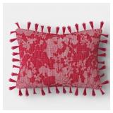 14"X20" TEXTURED FLORAL LUMBAR PILLOW FUSCHIA - TH