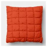 19"X19" QUILTED SOLID PILLOW ORANGE - ROOM ESSENTI
