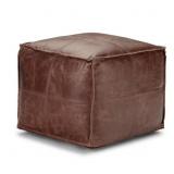 $169 SHEFFIELD BOHO BROWN GENUINE LEATHER SQUARE P
