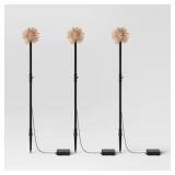 3PK SPHERE BURST BATTERY LED OUTDOOR LIGHT STAKES
