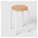 STACKABLE DORM ACCENT STOOL WHITE - ROOM ESSENTIAL