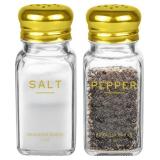 GOLD SALT AND PEPPER SHAKERS SET BY BRIGHTER BARNS