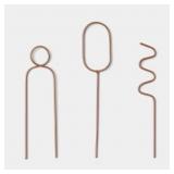 3PC COPPER METAL FIGURAL POT STAKES - THRESHOLD