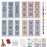 FREEBLOSS 12PCS CROSS STITCH BOOKMARK KIT FOR ADUL