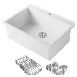 $220 WHITE FIRECLAY 30 IN. SINGLE BOWL DROP-IN MOU