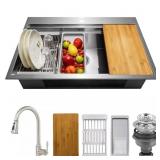 $340 HANDMADE ALL-IN-ONE 30 IN. X 22 IN. DROP-IN S