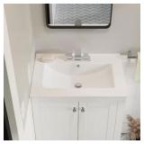 SWISS MADISON 24 IN. CERAMIC VANITY TOP WITH 3-FAU