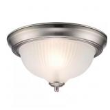 11.25 IN. 2-LIGHT BRUSHED NICKEL FLUSH MOUNT CEILI