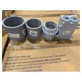 1 LOT ASSORTED GRAY ELECTRICAL CONDUIT FITTINGS