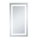HELIOS 36 X 20 INCH SILVER LIGHTED WALL MIRROR