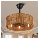 $160 CORA 20 IN. INDOOR BROWN RATTAN WICKER SCANDI