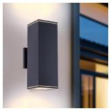 $182 AURCORE 2-PACK MATTE BLACK ALUMINIUM OUTDOOR