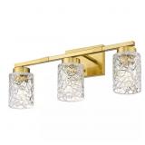 $115 22 IN. 3-LIGHT BRUSHED GOLD VANITY LIGHT WITH