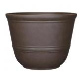 VIGORO RUE LARGE BROWN RESIN ROUND PLANTER WITH DR
