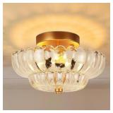 $117 12 IN. 3-LIGHT GOLD SEMI FLUSH MOUNT CEILING
