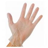 1 LOT (10) MEDIUM CLEAR VINYL GLOVES 3 MIL (100-BO