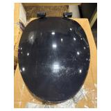 CENTOCO PLASTIC BLACK ELONGATED TOILET SEAT