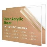 2 PIECES 16" X 20" CLEAR ACRYLIC SHEET PLEXIGLASS