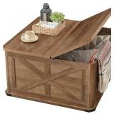 $150 VASAGLE FARMHOUSE COFFEE TABLE WITH STORAGE,