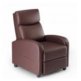 $129 BROWN FAUX LEATHER UPHOLSTERED ADJUSTABLE MOD