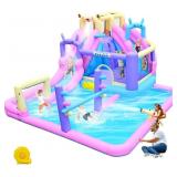 $437 INFLATABLE BOUNCE HOUSE WATER SLIDE COMBO, BL