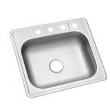 25 IN. DROP-IN SINGLE BOWL 22 GAUGE STAINLESS STEE