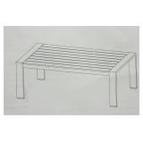 LIGHT OAK METAL PATIO COFFEE TABLE