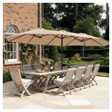 $130 SUPERJARE 15FT OUTDOOR UMBRELLA FOR PATIO, DO