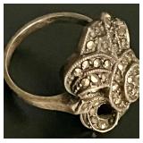 Vintage Sterling Silver Marcasite Ring