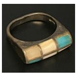 Navajo, Turquoise, Pearl &  Abalone Ring