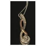 Sterling & 10K Rose Gold Pendant
