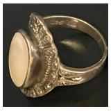 Art Deco, Sterling, Mother of Pearl Ring