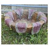 Handcrafted Concrete Birdbath Topper
