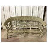 Antique Green Wicker Sofa