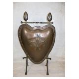 Vintage Hammered Copper Firescreen