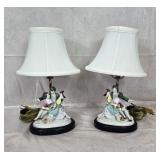Vtg Dresden Style Porcelain Courting Couple Lamp